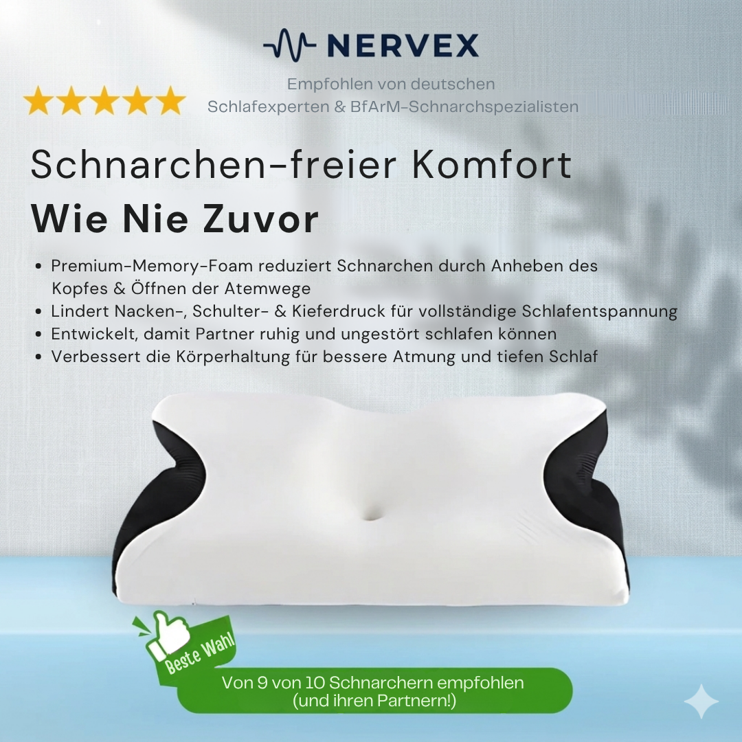NeuroSleep™ Pro – Das einzige Kissen, das speziell dafür entwickelt wurde, Ihre Atemwege offen zu halten und perfekt mit NeuroAir harmoniert.